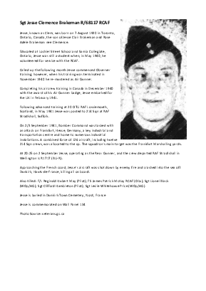 A preview of a PDF biography for Brakeman, Jesse Clemence